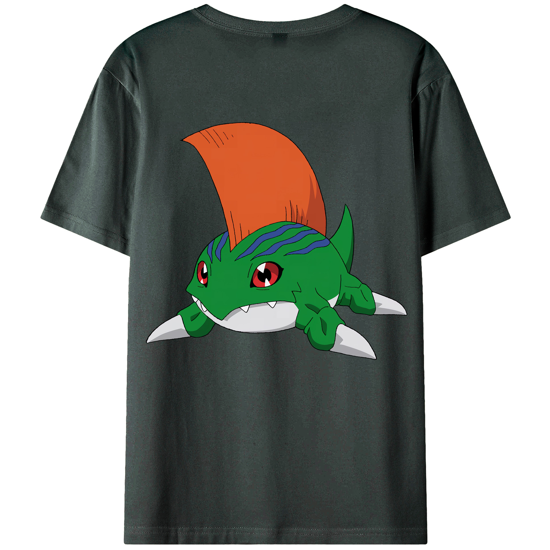 （画像用） Digimon デジタルモンスター/デジモン 綿100％ メンズ半袖Tシャツ（バックプリント） 通気性
